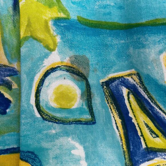 Vintage 90s Jessica Howard Yellow and Blue Abstract Mini Dress - Picture 6 of 12